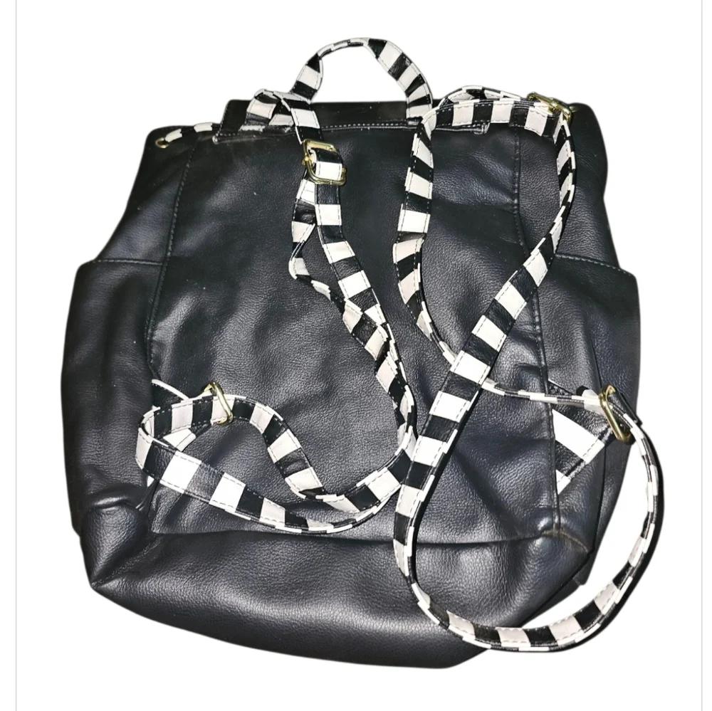 💰Luv Betsey Chic Black and Pink Quilted Backpack